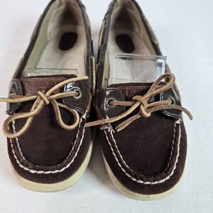 Sperry Womens_Topsider Slipon Shoes Size 8M Brown Leather Uppers